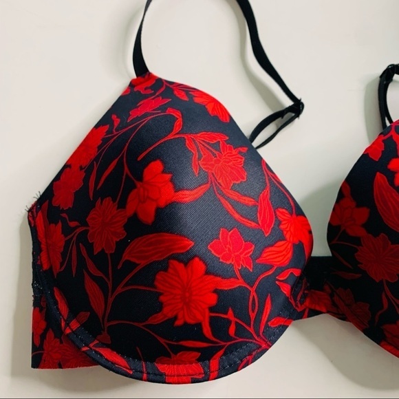 Adrienne Vittadini studio sexy lace red rose bra black 36C - Picture 7 of 7